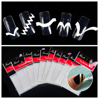 

YZWLE 10 Packs French Manicure Nail Art Tip Guides Stickers DIY Women Makeup Tools For Nail Salon