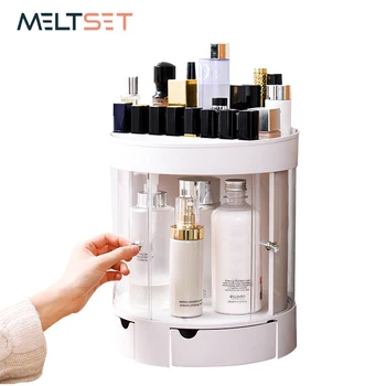 

Multi-function Makeup Organizer Cosmetic Storage Box with Drawer Jewelry Box Lipsticks Brush Holder Case Desktop Organizer