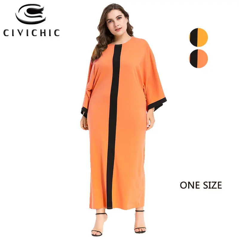 

CIVI CHIC One Size Loose Long Dress Summer Autumn Batwing Sleeves Maxi Jurk Large Size Women Party Vestidos Striped Robe DRS159