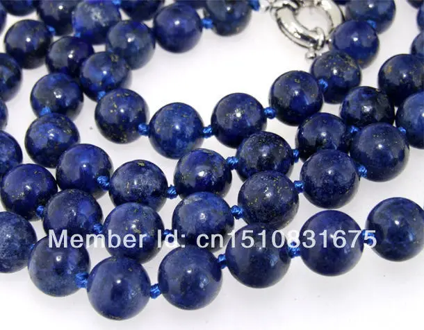 

6mm Natural Lapis lazuli Beads Necklace Trendy Accessory Hand Made DIY Fashion Jewelry Making Design Mother's Day gifts 35"xu58