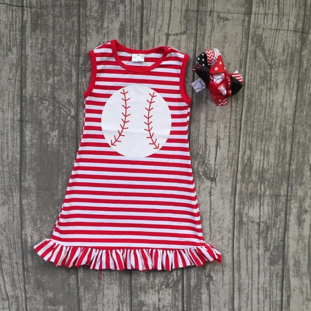 Buy 2018 new girl kids clothing baseball dress red