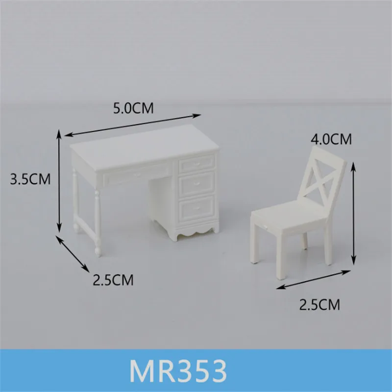 1 компл./лот весы 1:20 Пластик миниатюрная мебель стол и стул для строительства поезда Макет железной дороги декорации аксессуары