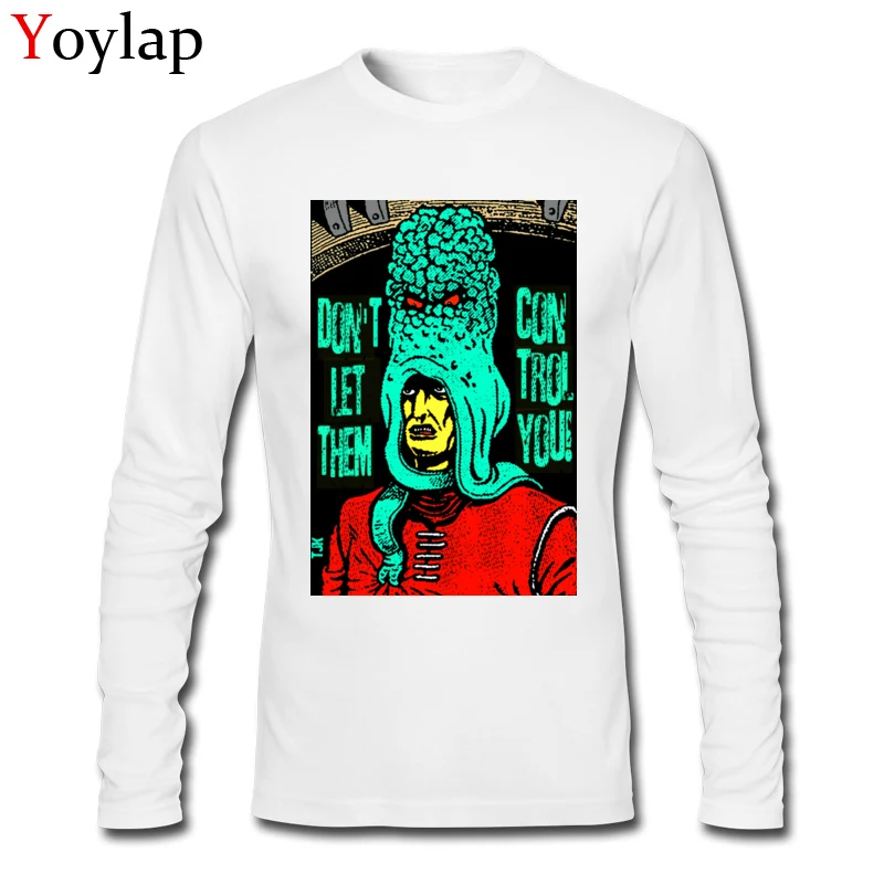 100% Cotton Men Long Sleeve Tops T Shirt Mind Games In Aqua Printed On Summer/Fall T Shirt Slim Fit Family Round Neck Tee-Shirt Mind Games In Aqua white