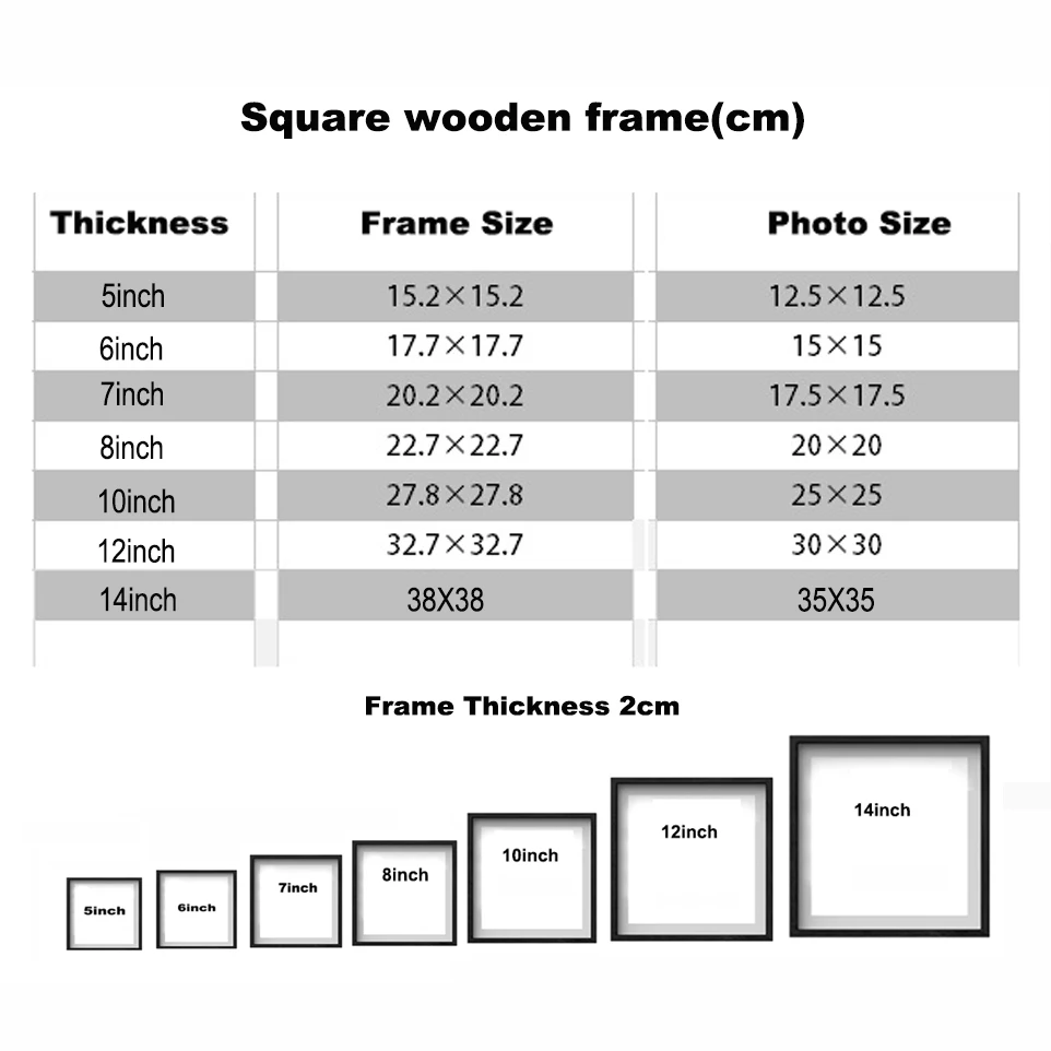 Classic Wooden Square Picture Frame Photo Plexiglass Include Poster Frames For Wall Hanging Family Gift Photo Frame images - 6