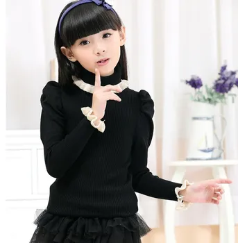 

school high neck kids sweaters.girls teenage clothing knitted girls toddler sweaters autumn winter pink black long sleeve tops