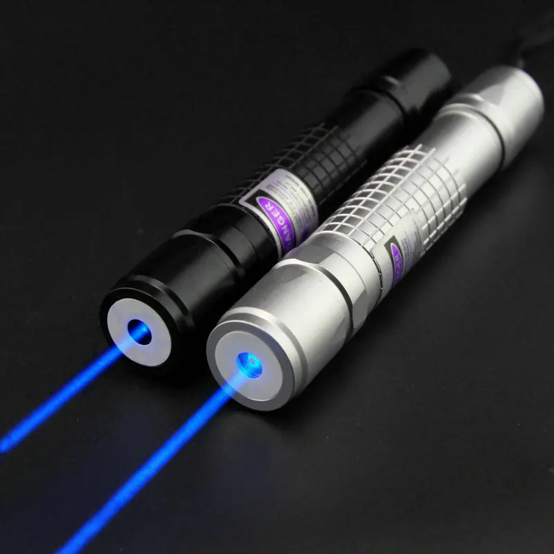

QIYING Powerful Military 405nm LED Flashlight Blue Laser PointerLazer Torch Burn Matches,Burn Counterfeit Det
