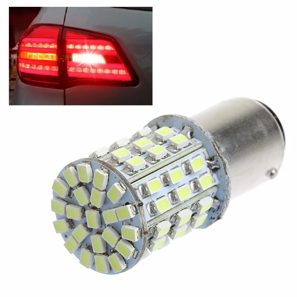 HNGCHOIGE 1Pc BAY15D 1157 1206 12V Car Tail Stop Brake Light Super Bright 64 SMD LED Bulb Lamp