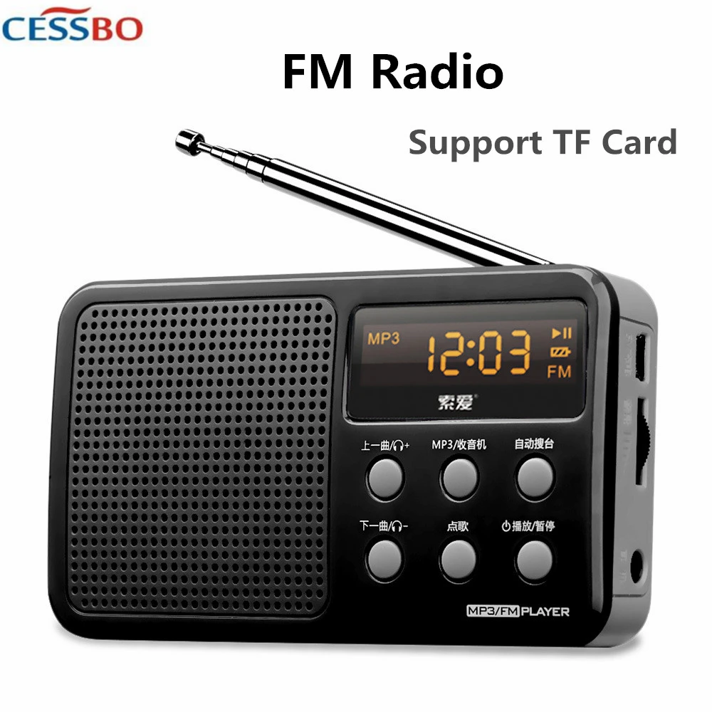 Портативный мини радиоприемник FM/AM/SW mp3 плеер многодиапазонное радио для