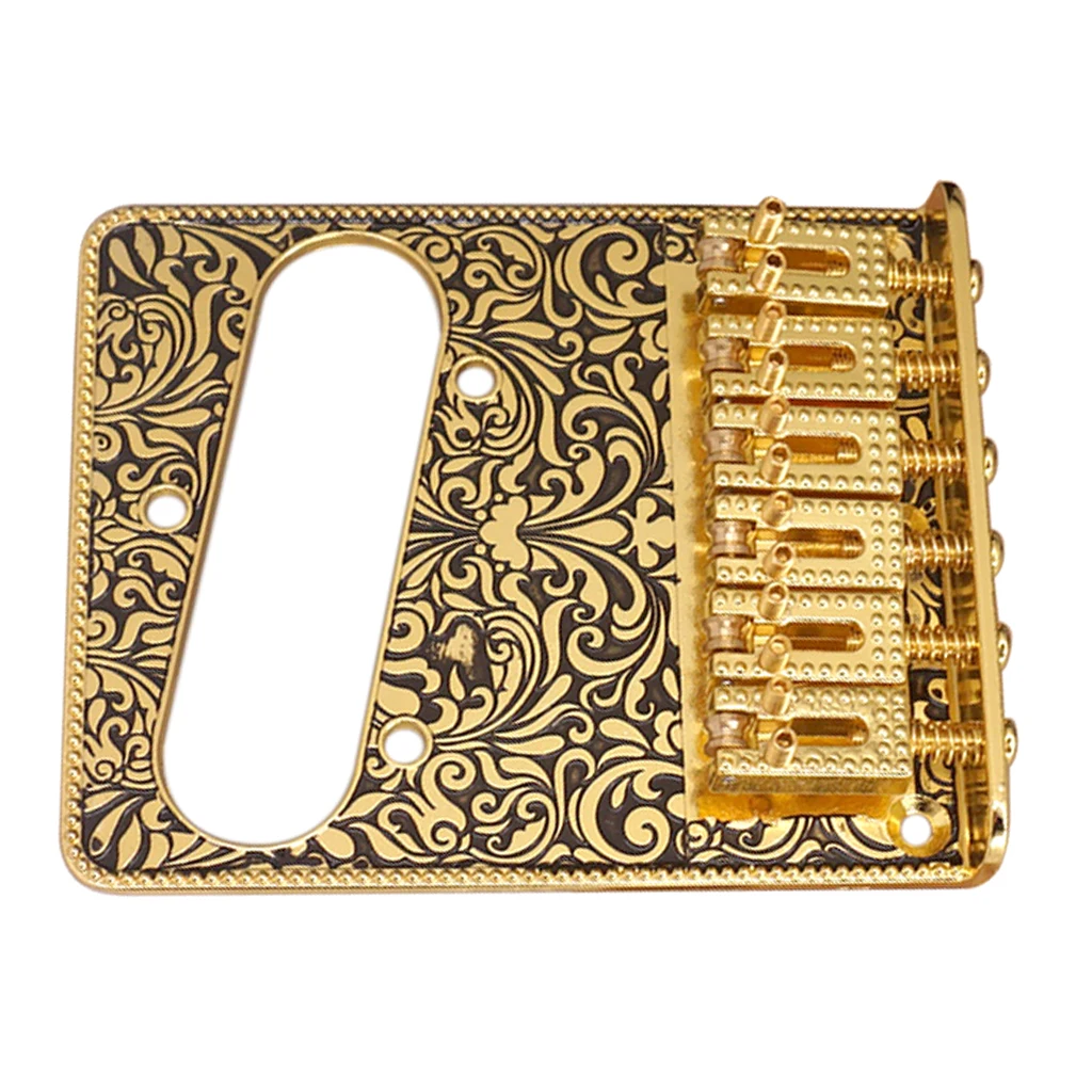 Metal Roller Saddle Bridge with Single Coil Pickup Hole & Wrench Screws for Telecaster Replacement Part Accessory 