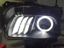 New Arrival for Jeep Cherokee Headlights 2014-2015 with LED bar light dip beam with Bi-xenon projector lens LF
