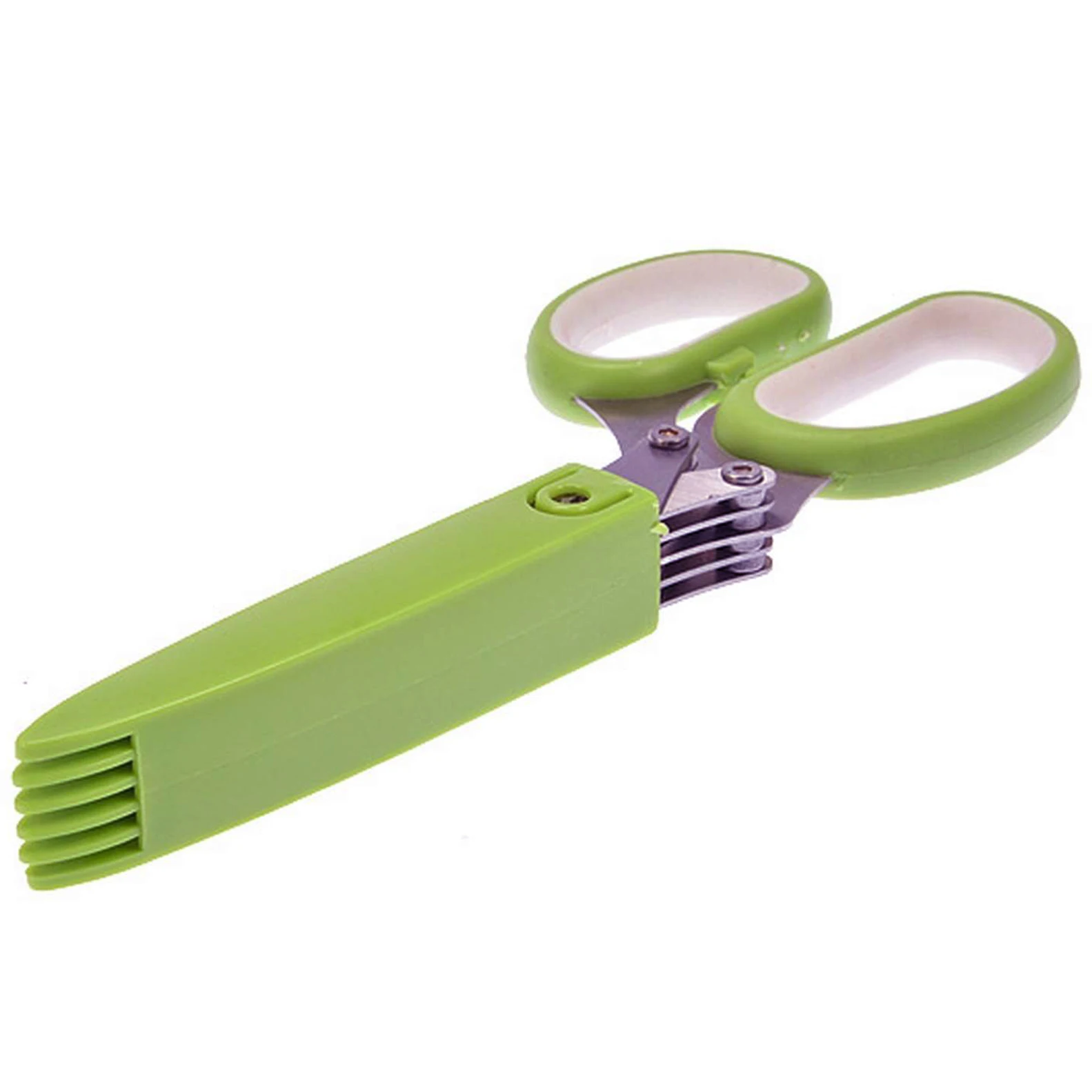 Office Paper Cut Shredding Scissors Stainless Steel 5 Blade Herb