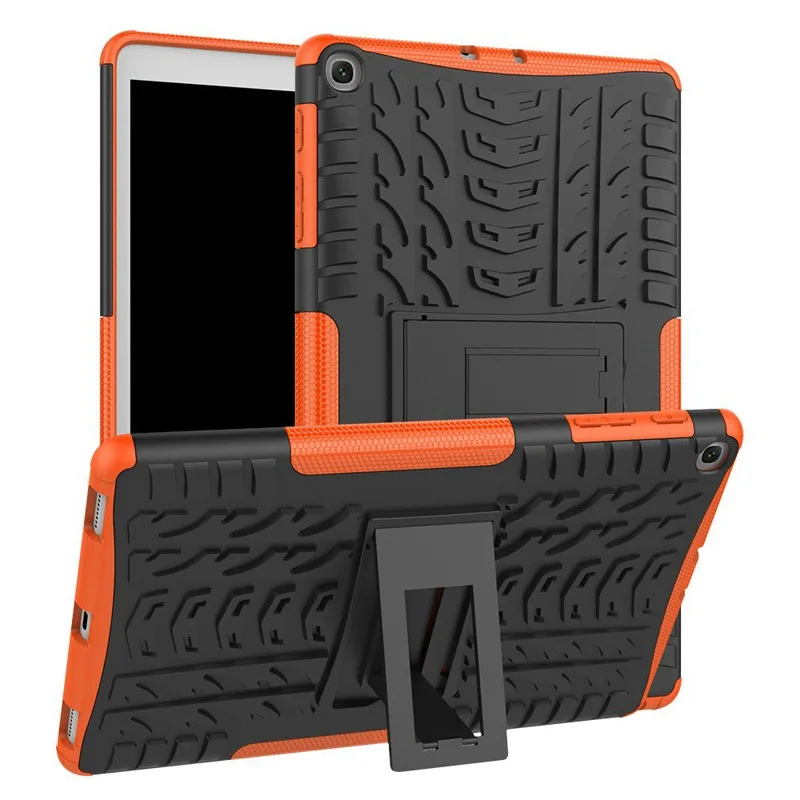 Прозрачный мягкий тонкий чехол из силикона ударопрочный чехол-подставка для Samsung Galaxy Tab A 10,1 SM-T510 SM-T515 T510 T515 защитный чехол для планшета+ защитная пленка на экран+ подставка для ручек - Цвет: orange