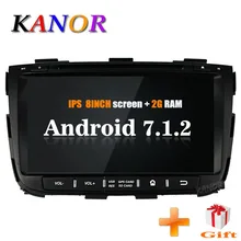KANOR Android 7,1 Автомобильный gps для kia Sorento 2013 2014 dvd Автомобильный gps dvd-плеер 2 din стерео плеер gps навигация ips Экран
