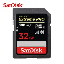 Sandisk Extreme Pro 32 GB SD карты SDHC Flash Card 64 GB 128 GB SDXC SLR карты памяти UHS-II Class10 U3 4 K Full HD для Камера 300 МБ/с