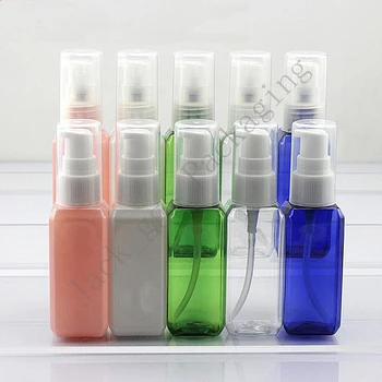 

50ml Plastic Liquid Empty pump Bottle Sample for liquid Plastic-vials Storage with lation Cover plastic Essence Oil bottles