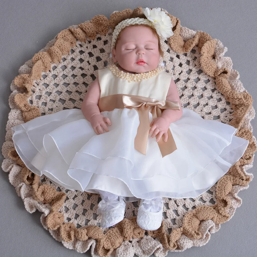 

55cm Full Silicone Body Reborn Baby Doll Toy For Girl Vinyl Newborn Princess Babies Bebe Bathe Accompanying Toy Birthday Gift