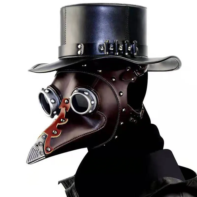 

Plague Doctor Punk Masks Cosplay Bird Beak Mask Steampunk Gothic Retro Style Leather Mask Halloween Carnival Easter Prop