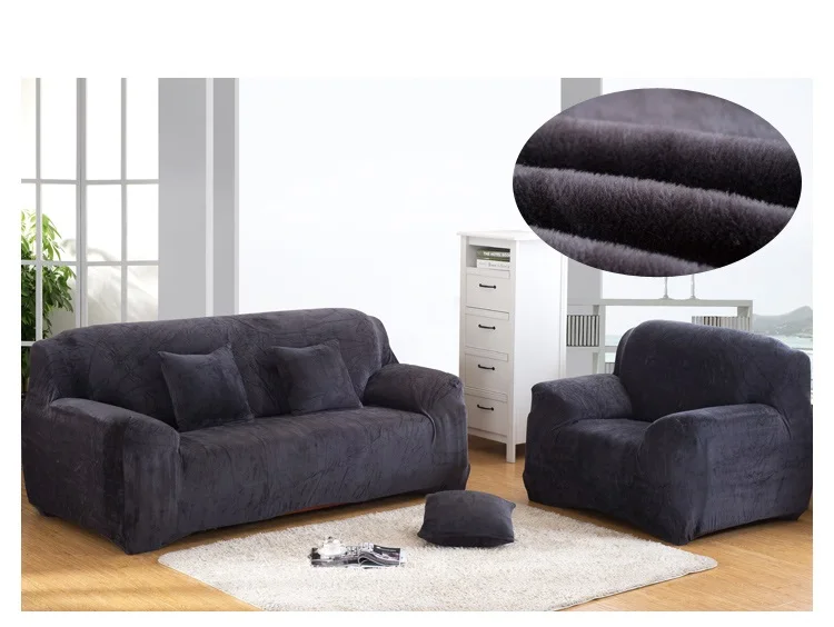 Утолщенные плюшевые эластичные Чехлы для дивана все включено модные чехлы для дивана Полностью Эластичные Нескользящие тканевые Чехлы для дивана