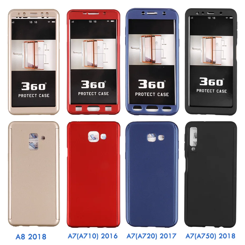 360 полный защитный чехол для телефона для Samsung Galaxy A70 A40 A50 A60 A30 A20E A10 M30 M20 M10 A5 A7 A6 A8 A9 A3 чехол