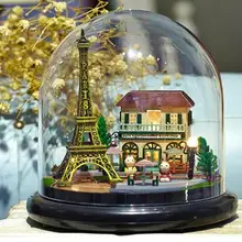 DIY Париж чугун Строительство башни модель вилла кукольный дом Миниатюрный модель с мебели 3D деревянный дом, игрушки подарки для детей