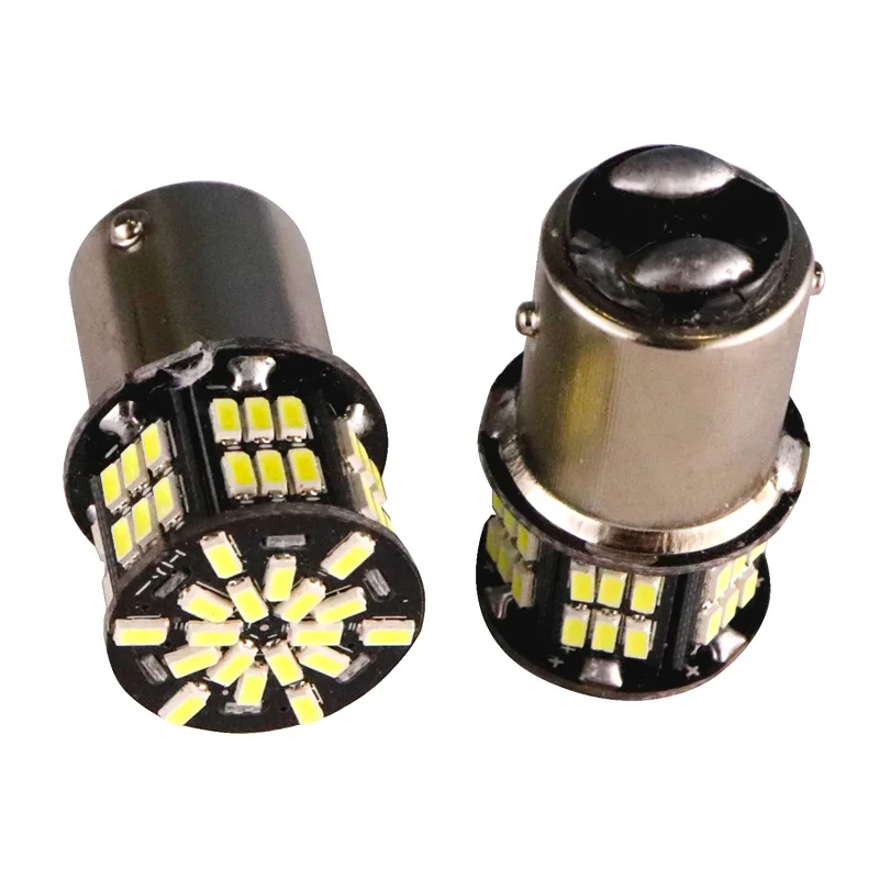 10 шт. 1157 BAY15D лампы 54 led 3014 smd лампы 1156 ba15s bau15s задний сигнальный тормозной светильник s красный p21/5 Вт светодиодные автомобильные лампы светильник источник