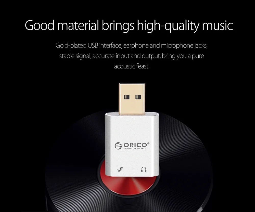 ORICO, звуковая карта, внешний 3,5 мм, USB адаптер, карта, стерео микрофон, динамик, гарнитура, аудио разъем, немой переключатель, регулировка громкости, бесплатный привод