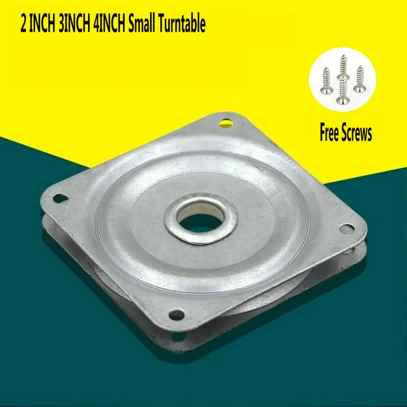 HQ234INCHSMALLSolidSwivelPlateSilverColor360DegreeRotation