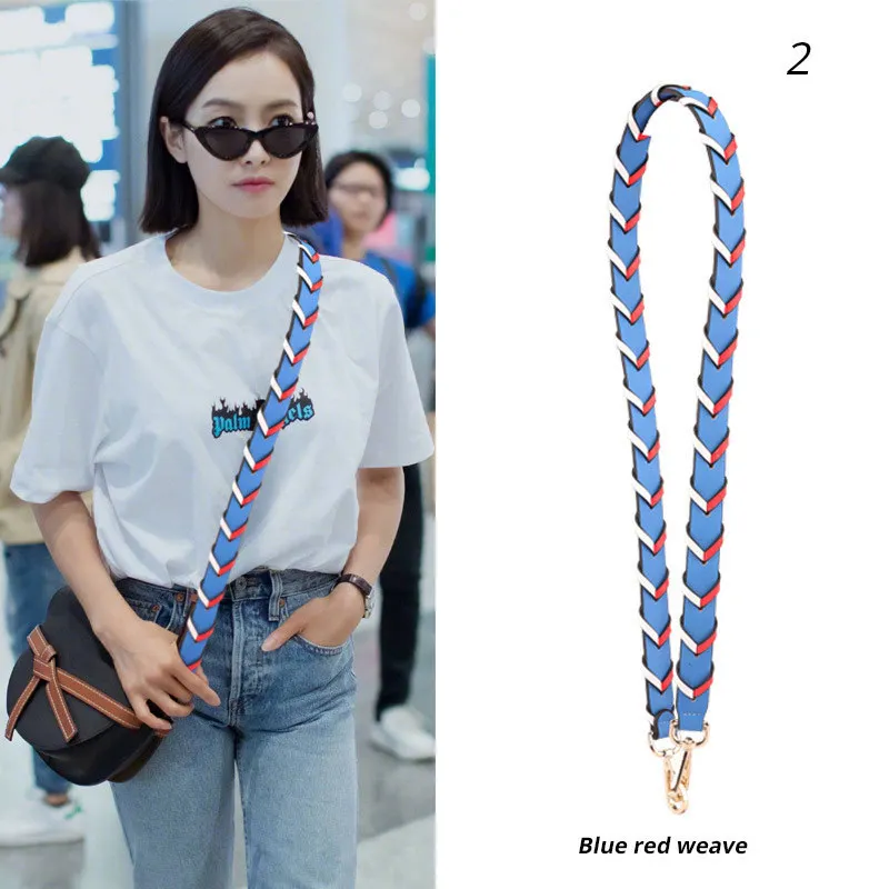 Embroidery Wide Shoulder Strap Bag 2018 New Women Replacement Shoulder Strap Pvc Chain Bag With Fashion Accessories Pocket Parts