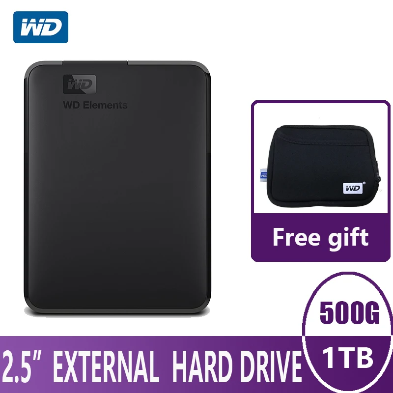 WD элементы портативный внешний жесткий диск HD 500G ТБ высокоемкий SATA USB 3 0