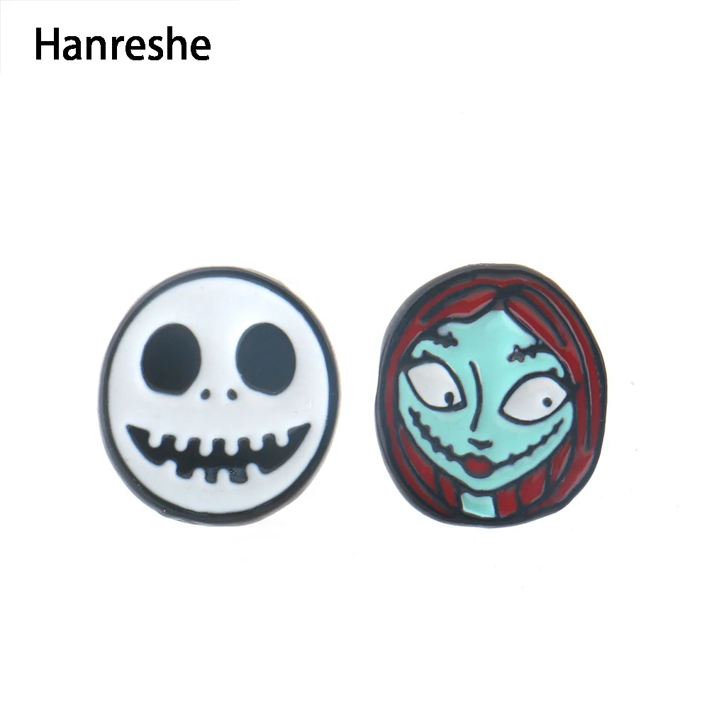 

The new arrival The Nightmare Before Christmas Her Jack His Sally Couple Earrings For women Studs Female Gift Fashion Jewelry