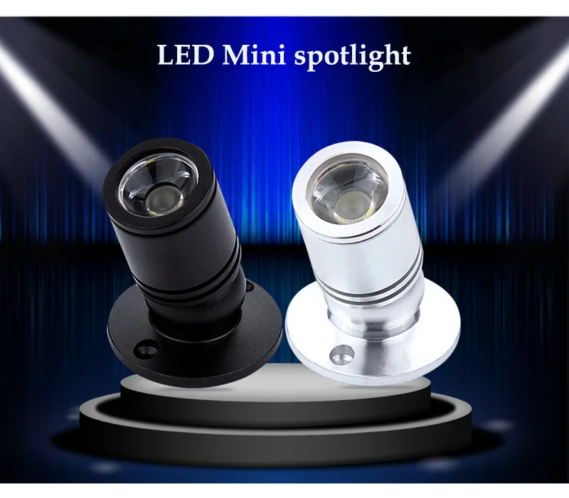 Светодиодный точечный мини-светильник, лампа для шкафа, 1 Вт, высокая мощность, светодиодный белый или теплый белый AC85-265V, внутренний светильник, для шкафа, прилавок, витрина