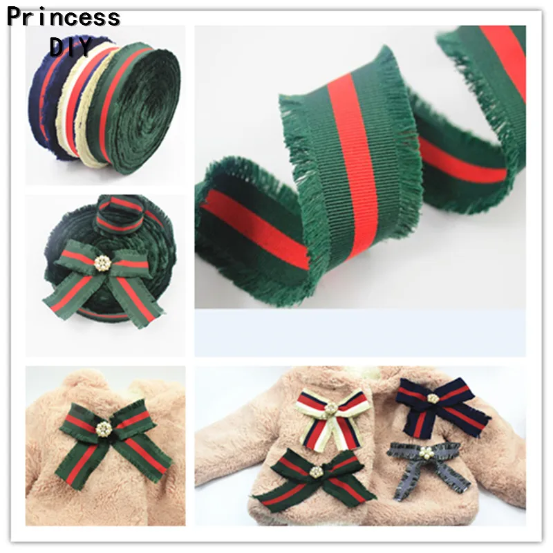 

5Meter/Lot 45mm Quality Grosgrain Ribbon Polyester Webbing Green Red Green Ribbon Tape Brooch Bowknot Garment Accessory