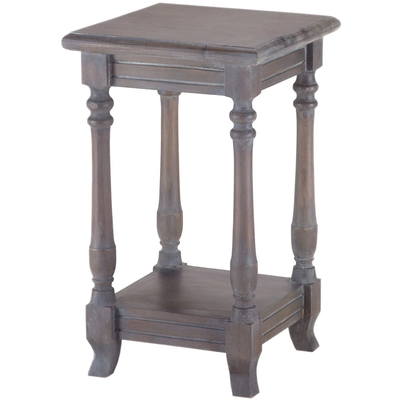 

Sterling Home Office Indoor Decorative Four Post Side Table In Grey Stain No.4