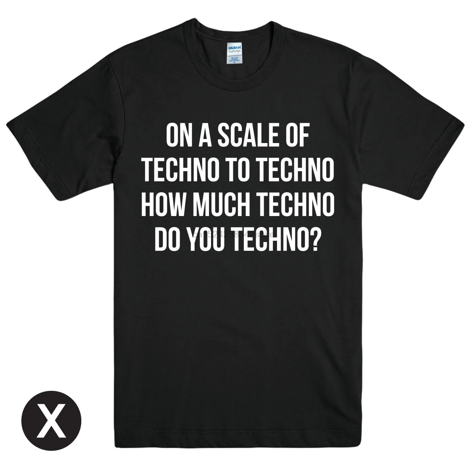 

TECHNO SLOGAN PRINTED MENS BLACK T SHIRT - FUNNY MUSIC CLUB TOP DANCE RAVE TEE