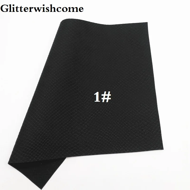 Glitterwishcome 21X29 см A4 размер винил для бантов тисненая змеиная кожа Fabirc искусственная кожа листы для бантов, GM161A - Цвет: 1