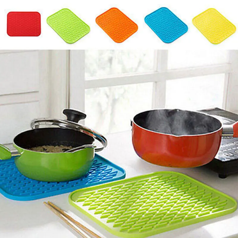 Silicone Heat Resistant Coaster Mats Pads Pot Bowl Oven Table Placemat