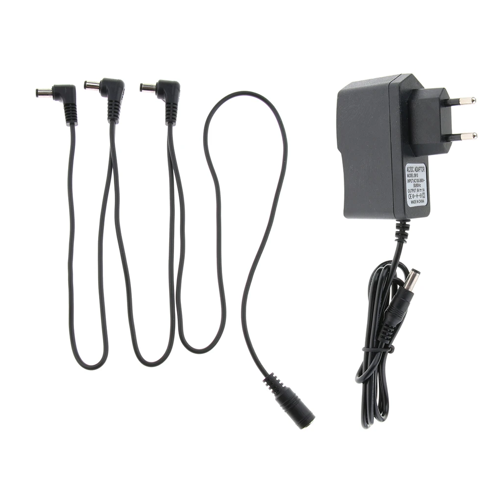 EU Standard Guitar Effector Power Supply Adapter Charger Cable for Electric Guitar Parts Accessories