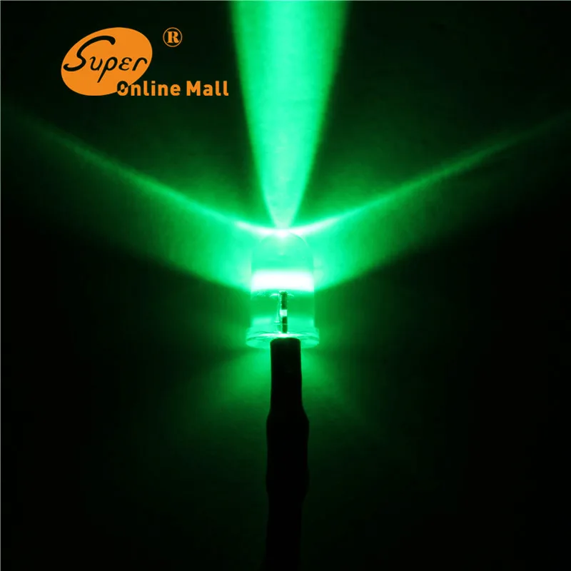 

50pcs 5MM Round Top 3-6v Pre-Wired Resistor Green LED 12V DC 20cm Emitting Diode DIY For car Lamp Wholesale Retail