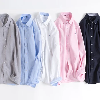 

Aoliowen New long sleeve solid color striped oxford men shirt Comfortable high quality 100%cotton men casual Business shirt 5XL