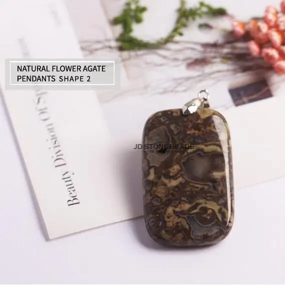 Натуральный цветок Агат Подвески уникальные ювелирные изделия дизайн аксессуары Подвески - Цвет камня: SHAPE 2