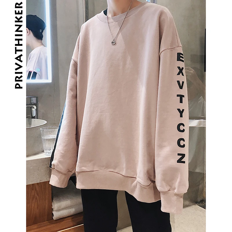 Privathinker Men Harajuku Hoodies 2018 Mens Letter Thick Print Pink ...