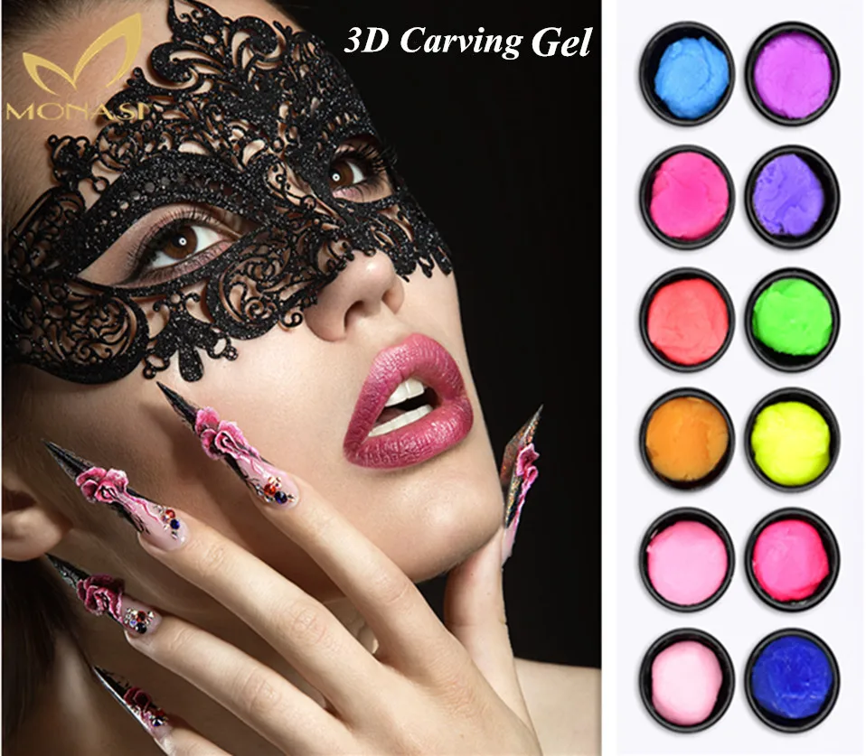 

Monasi 3D Modelling Carve Painting Gel Flower Builder Color Nail Gel Acrylic Sculpture Nail Decoration 5ml Professional Salon