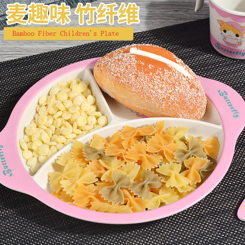 4pc/set Bamboo Baby Dishes Bowl Cup Plates Sets Sub-grid Cartoon Tableware Creative Gift For Infant Toddler Children Dinnerware 4pc/set Bamboo Baby Dishes Bowl Cup Plates Sets Sub-grid Cartoon Tableware Creative Gift For Infant Toddler Children Dinnerware