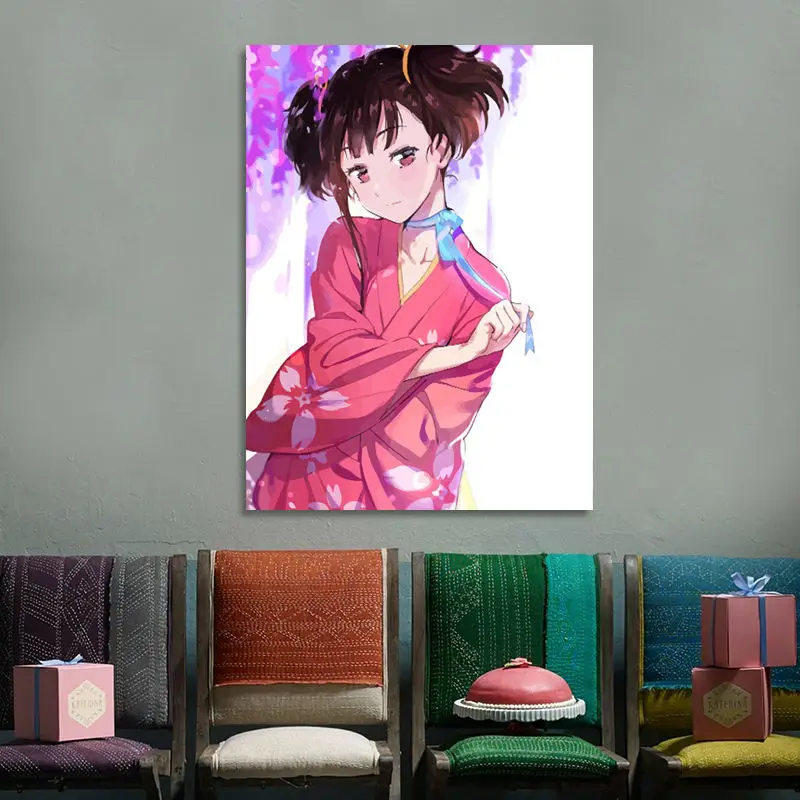 

diy oil painting iron fortress modular painting Japan Style cartoon beauty girl coloring by numbers