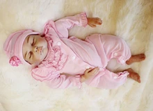 Realistic Lifelike Sleeping Reborn Baby Doll 22 inch Collectible Soft Vinyl Baby Girl Doll with Hand Painted Real Looking Hair