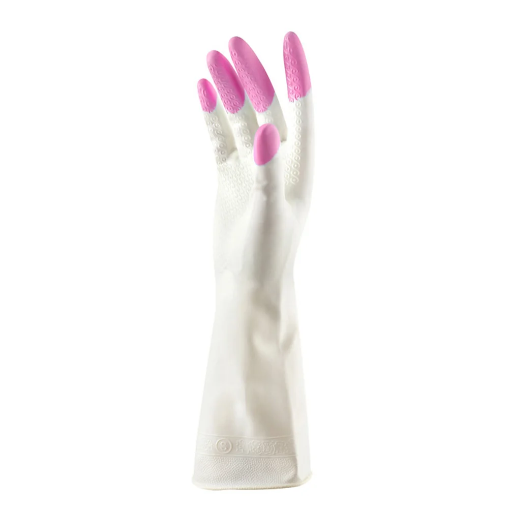 

1 Pair Rubber Household Gloves Kitchen Dishwashing Cleaning Glove Waterproof Long Gloves PAK55