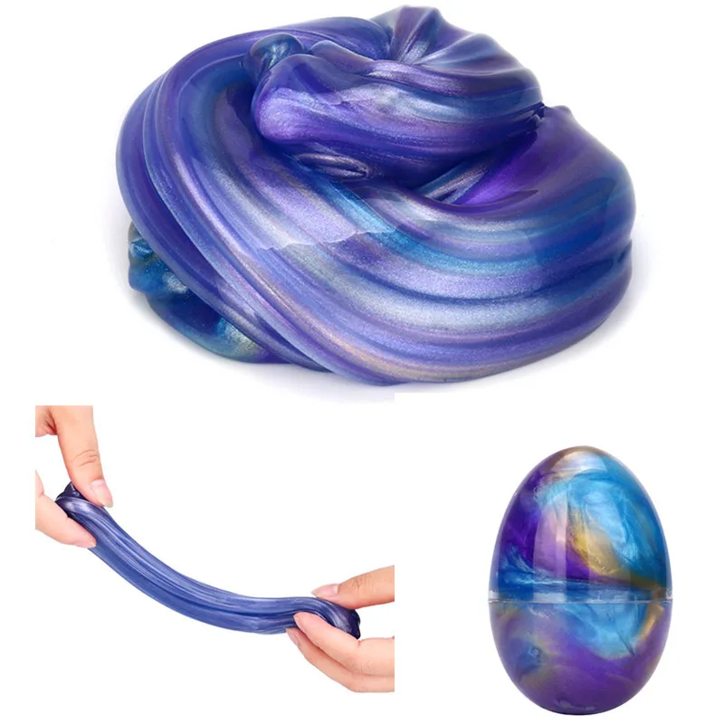 

Egg Colorful Soft Slime antistress Spongy Rainbow Fluffy Crunchy Foam Kid Anti-stress Toy Slime Relax Gifts Kids Clay Sludge Toy