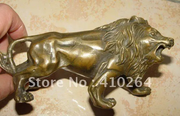 

0116P [old craft ] Fast shipping Nice Bronze Brass Statue figurine lion (A0314)