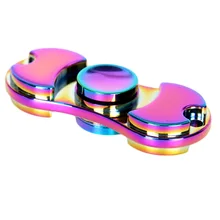 New Colorful Creative Metal Two Spinner Fidget Toy Metal EDC Hand Spinner For Autism Rotation Time