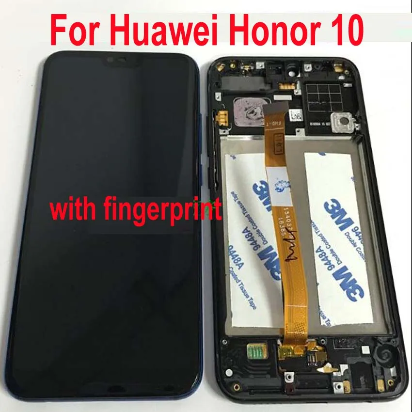 

Original Best Frame + LCD Display Touch Screen Digitizer Assembly + Fringerprint Sensor For Huawei Honor 10 honor10 COL-AL00